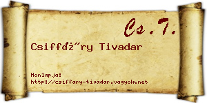 Csiffáry Tivadar névjegykártya