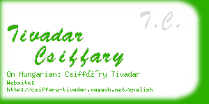 tivadar csiffary business card